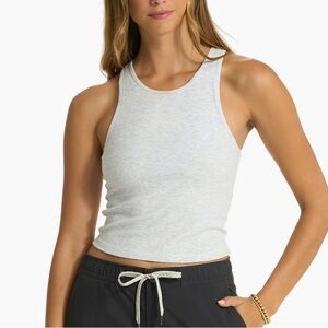 Vuori Pose Plyo Rib Tank - White Heather.  Brand New.